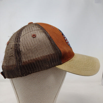American Flag Eagle Strapback Trucker Hat Multi One Size Mesh Back