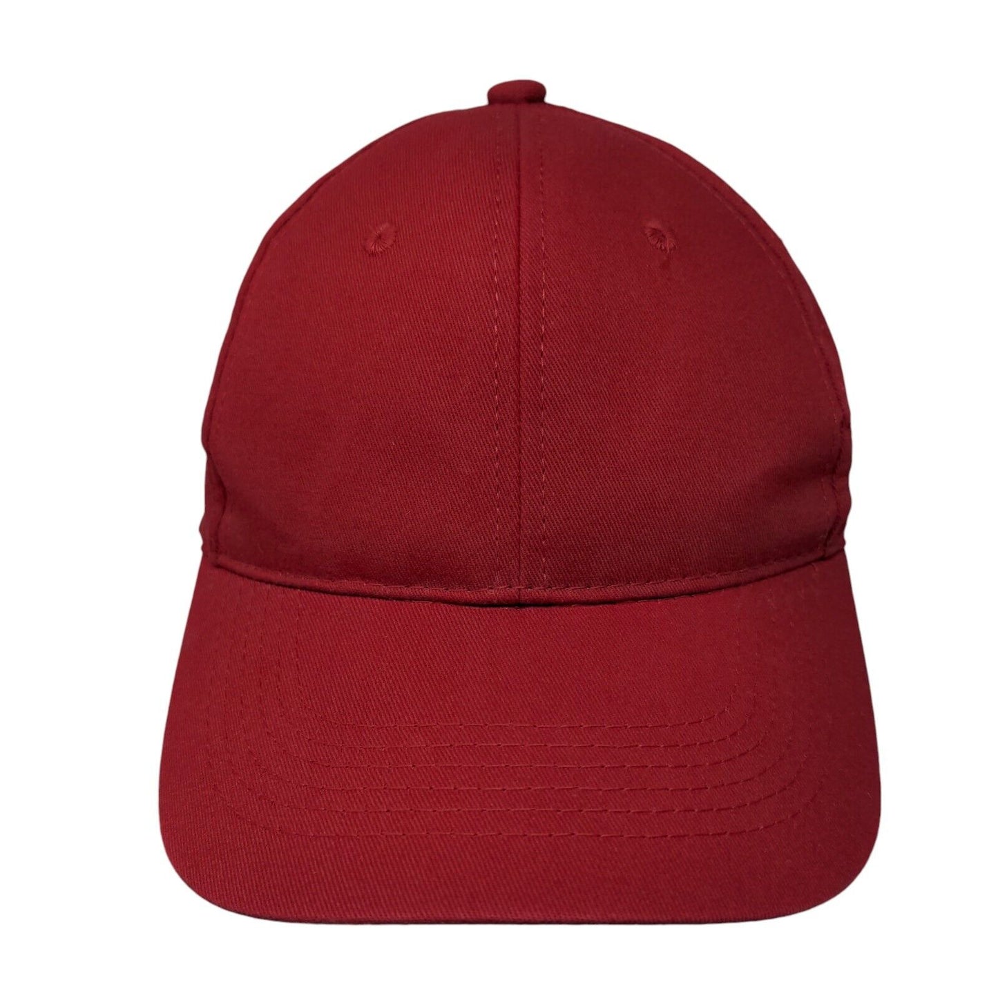 George Strapback Hat Red One Size Adjustable Vented Holes 6 Panel Blank