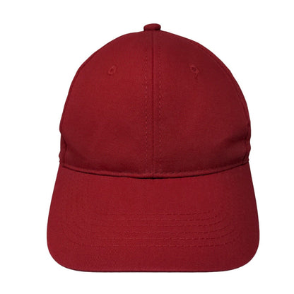 George Strapback Hat Red One Size Adjustable Vented Holes 6 Panel Blank