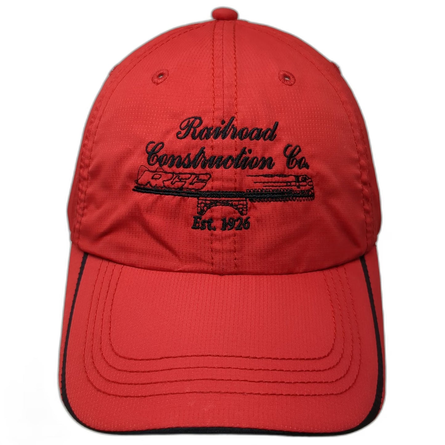 KC Caps Railroad Construction Co Train Baseball Cap Red One Size Strapback Hat