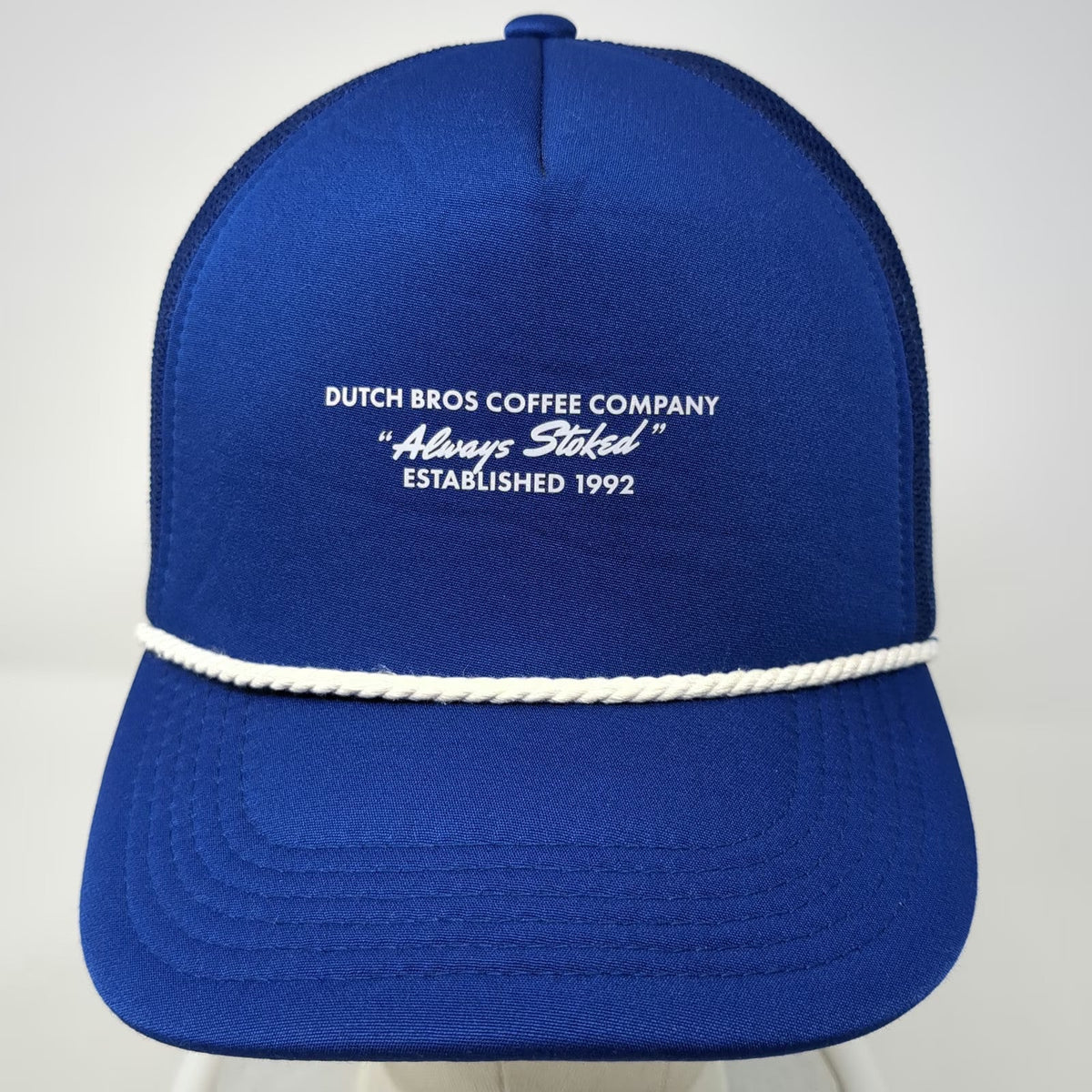 Dutch Bros Coffee Company Trucker Hat Blue One Size Snapback Rope Always Stoked