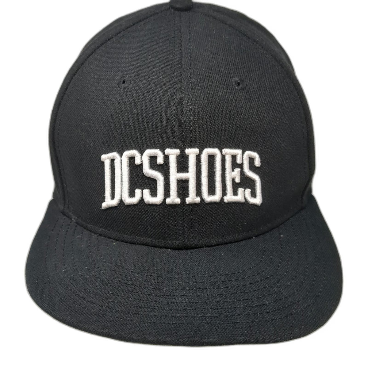 DC Shoes Snapback Hat Black OSFM Embroidered Logo Flat Brim 94 Skatewear OSFM