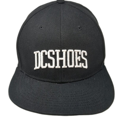 DC Shoes Snapback Hat Black OSFM Embroidered Logo Flat Brim 94 Skatewear OSFM