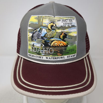 Idaho First Issue Trucker Hat Purple Duck Migratory Waterfowl Stamp 1987 Vintage
