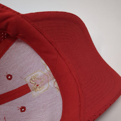 Dodge Strapback Hat Red One Size Adjustable Embroidered Logo Nissun