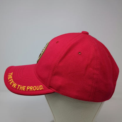 Rapid Dominance USMC Marine Corps Red One Size Baseball Cap Hat Strapback Gold