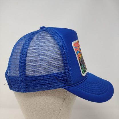Nicolette G. Maw Snapback Trucker Hat Blue OSFA Adjustable Mesh Back Art by NGM