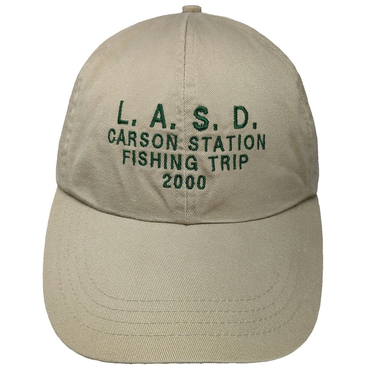 Cotton Deluxe Baseball Cap Beige One Size LASD Carson Fishing Trip Hat 2000
