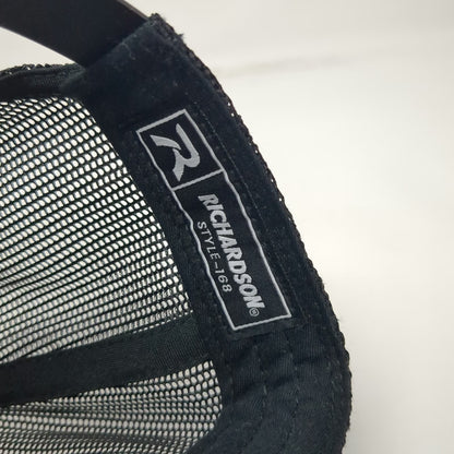 Richardson Trucker Hat Black One Size Flat Bill Mesh Snapback Patch 2024 Hammers