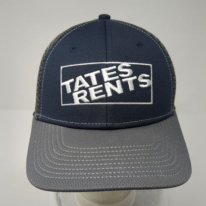 Tates Rents Fitted Mesh Back Hat Gray M/L Embroidered Colorblock 6 Panel