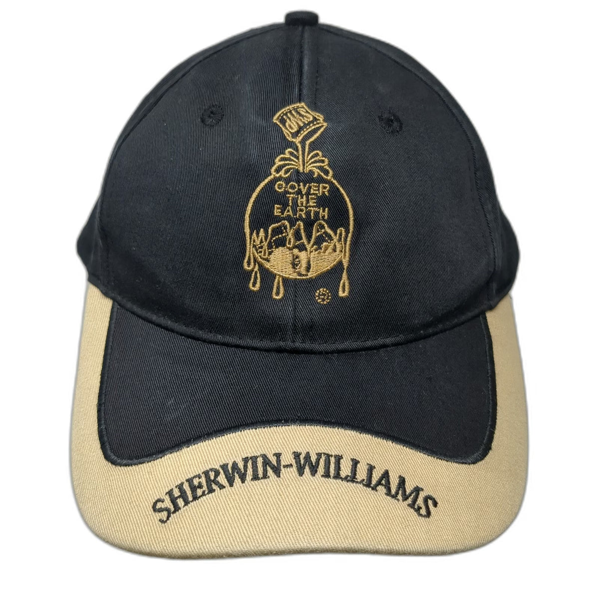 Sherwin-Williams Baseball Cap Black One Size Cover The Earth Logo Two Tone hat