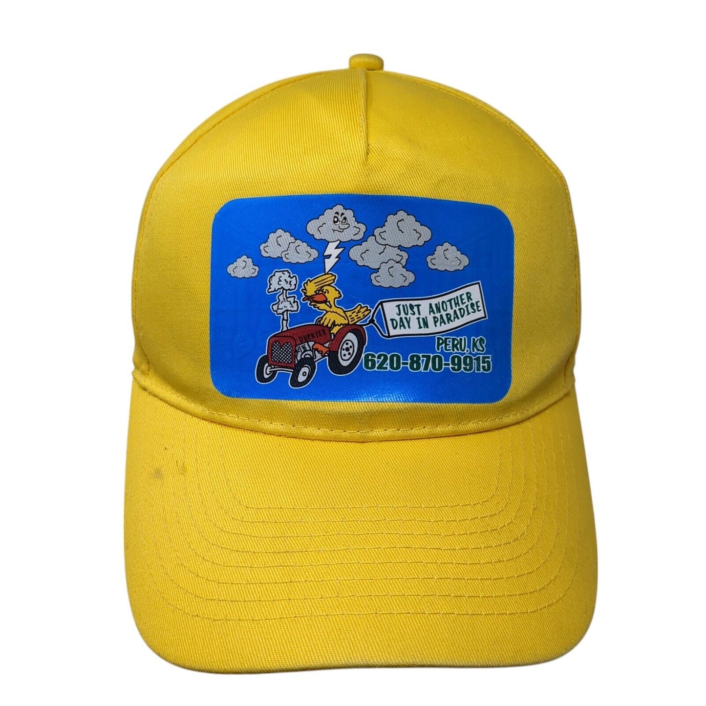 Just Another Day In Paradise Strapback Hat Yellow One Size Adjustable
