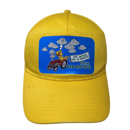 Just Another Day In Paradise Strapback Hat Yellow One Size Adjustable