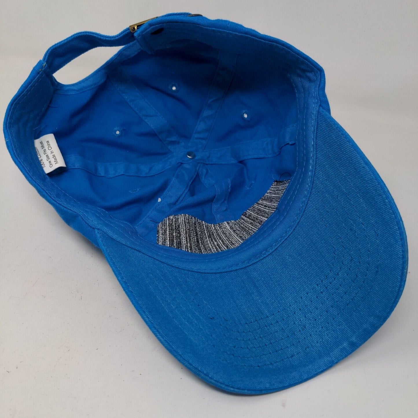 Unbranded Men's Slideback Hat Blue Size OSFM Embroidered Bar Code Label Logo