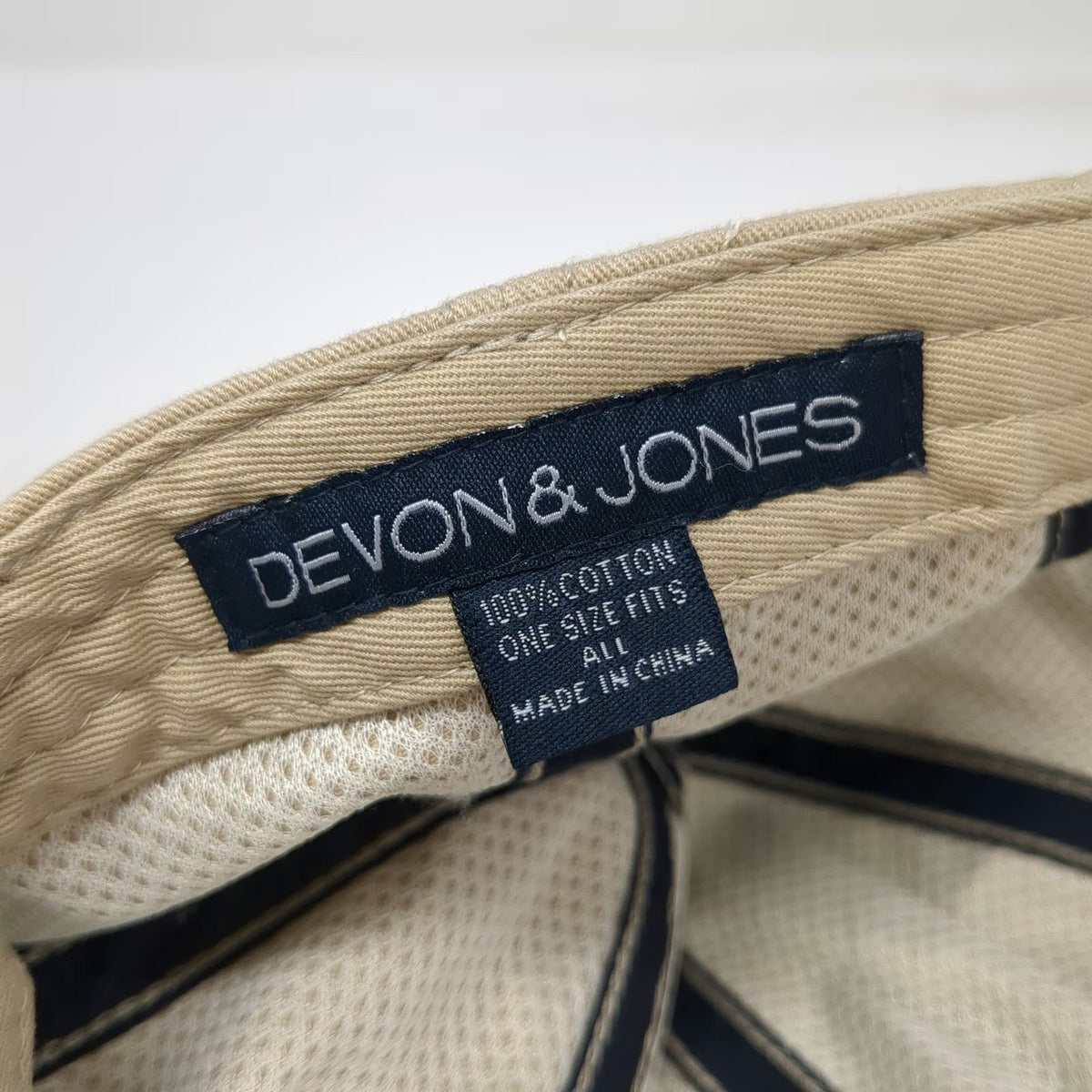 Devon & Jones Baseball Cap Beige One Size AS&E Gemini Logo Slideback Hat Cotton