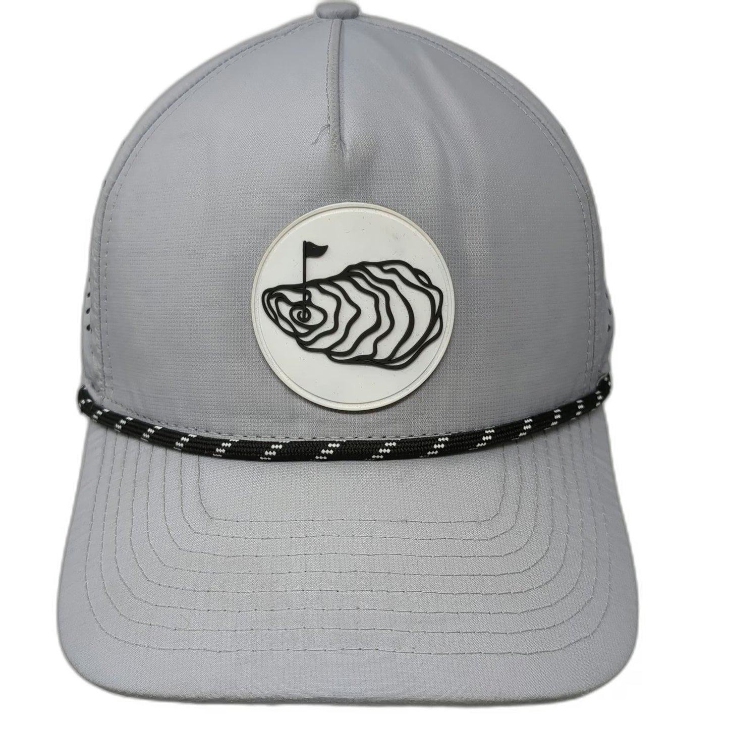 Oyster Brands Trucker Hat Gray One Size Snapback Rope Perf Golf Patch Breathable