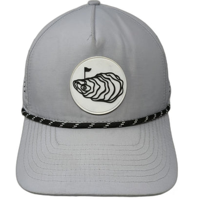 Oyster Brands Trucker Hat Gray One Size Snapback Rope Perf Golf Patch Breathable