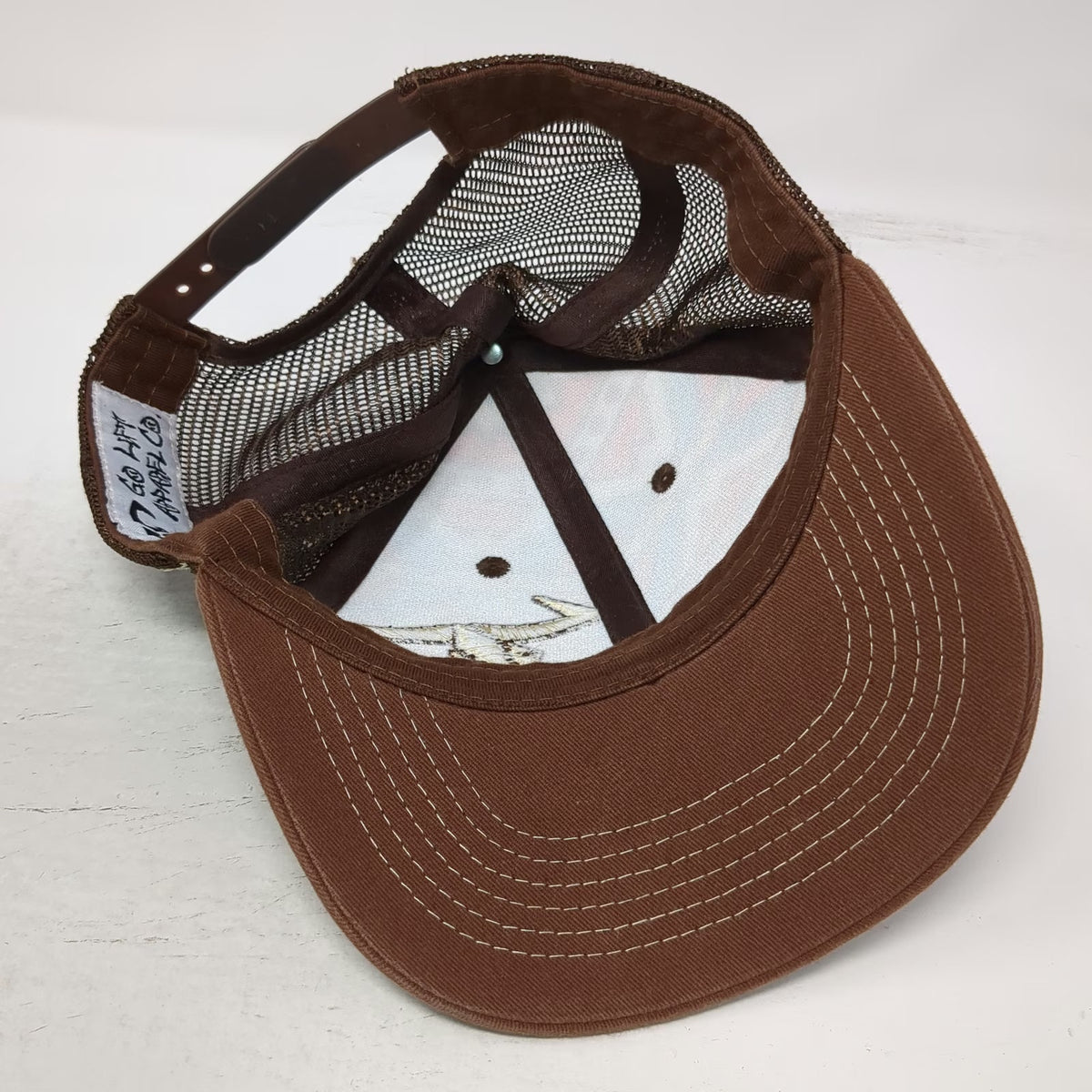 Go Left Apparel Co. Trucker Hat Brown OS Bull Skull Geometric Aztec Pattern