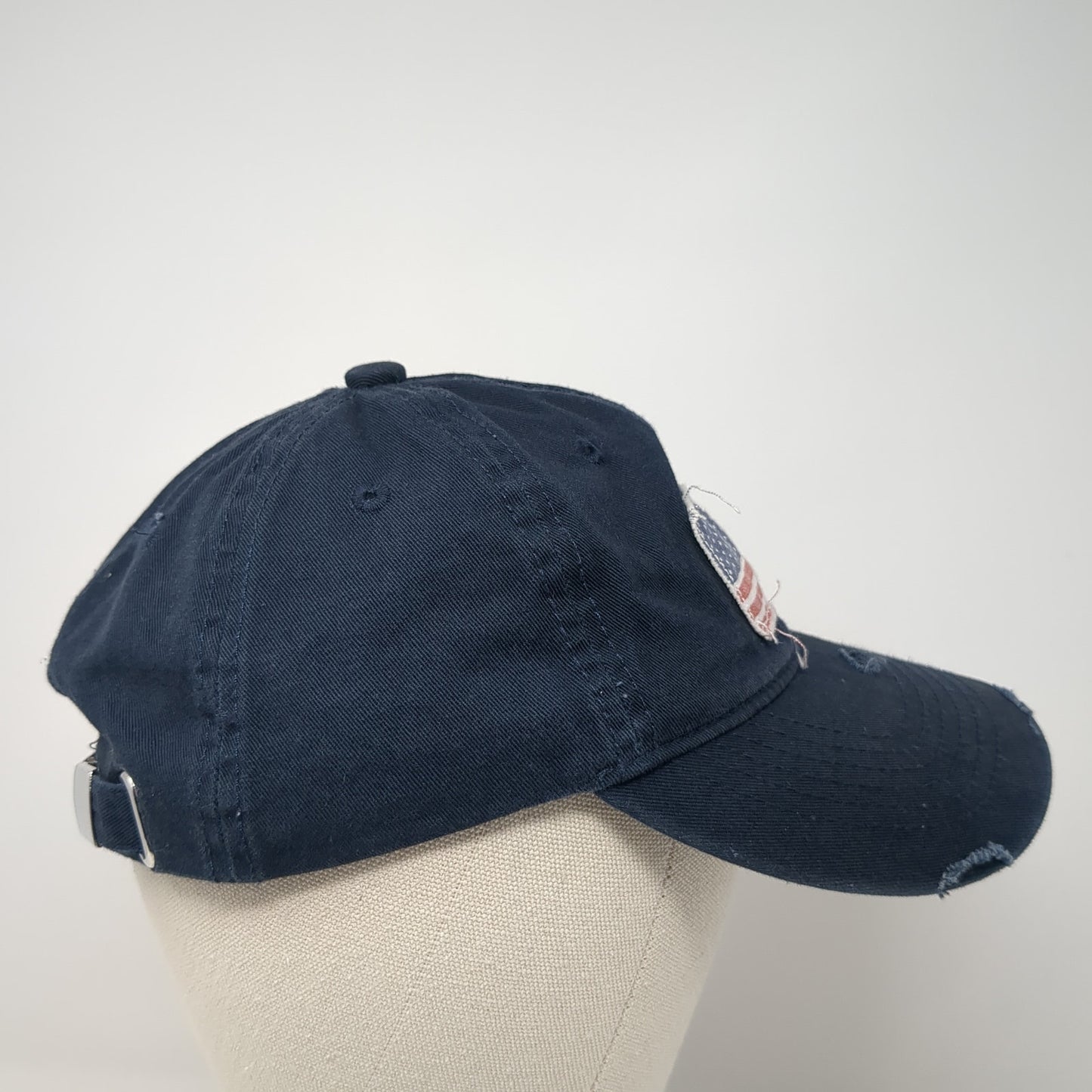 American Flag Patch Slideback Hat Blue One Size Adjustable 6 Panel