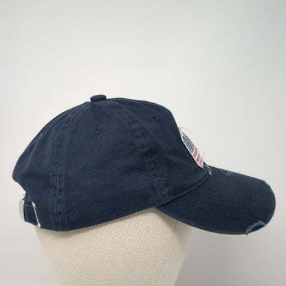 American Flag Patch Slideback Hat Blue One Size Adjustable 6 Panel