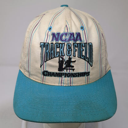 NCAA Track & Field Championships Starter Snapback Hat Beige Blue Purple Vintage