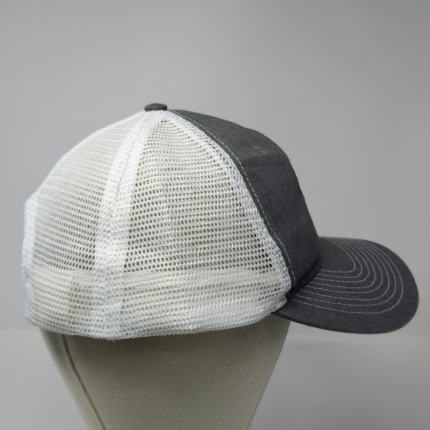 Army National Guard Trucker Hat Gray One Size Mesh Snapback Contrast Stitching