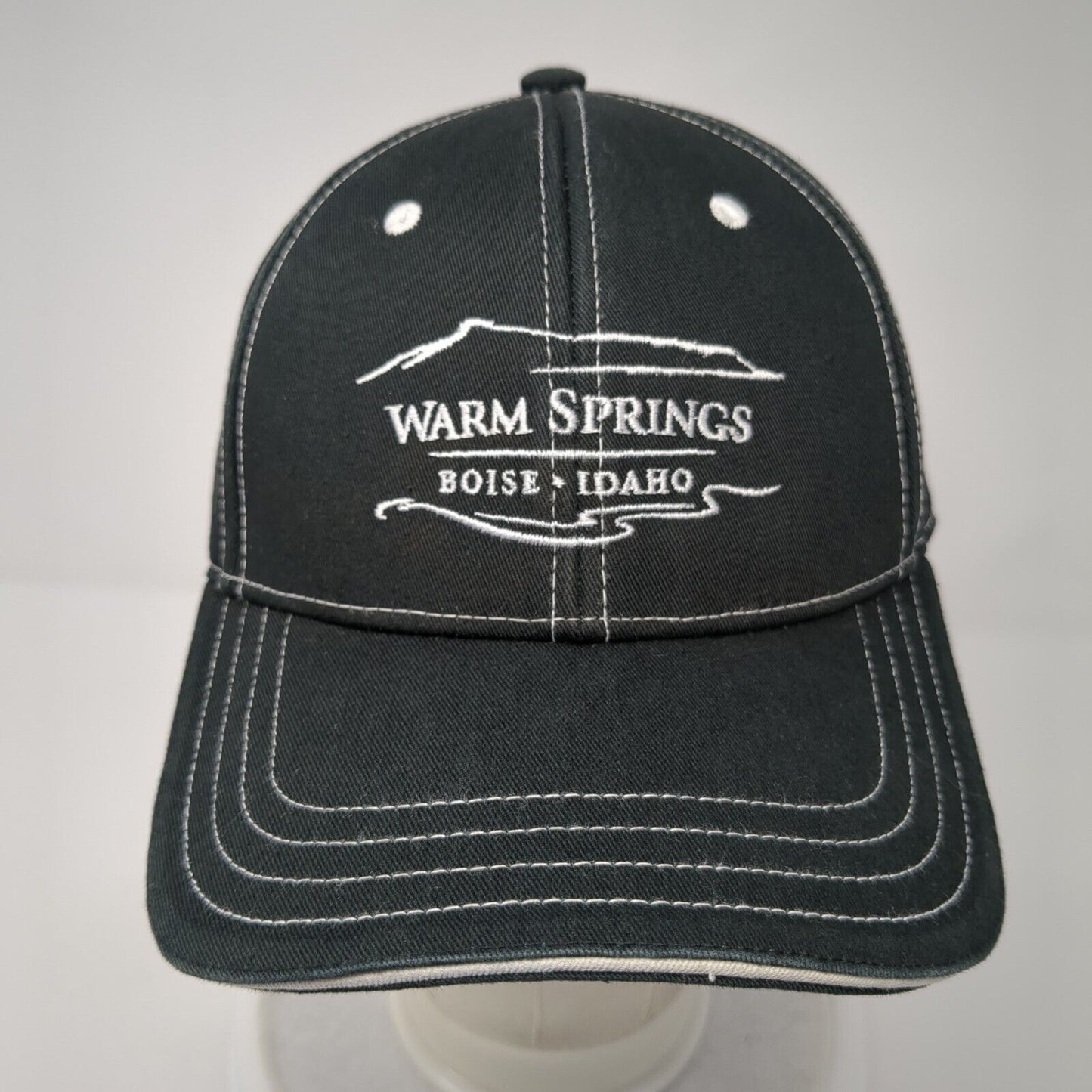 Warm Springs Boise Idaho Strapback Hat Black OS Adjustable Embroidered Prodigy
