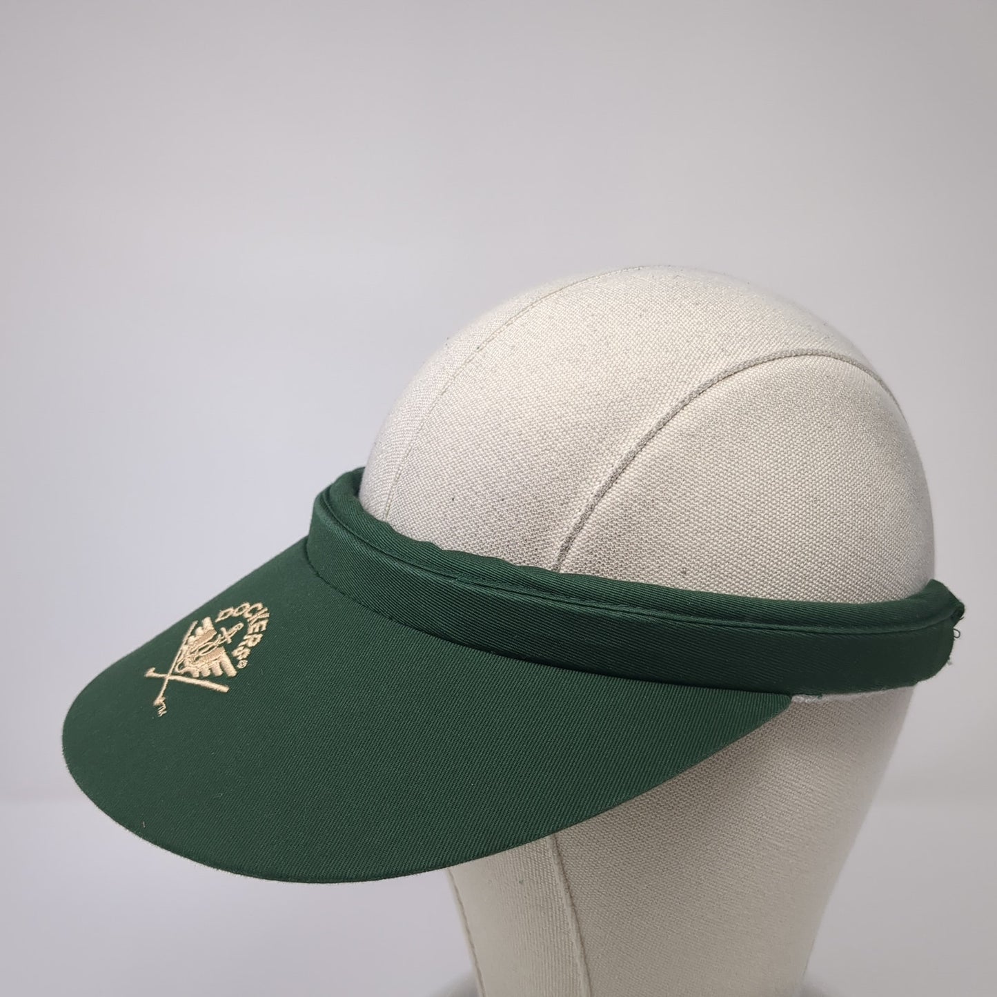 Dockers Clip On Visor Hat Green One Size Embroidered Logo Outdoor