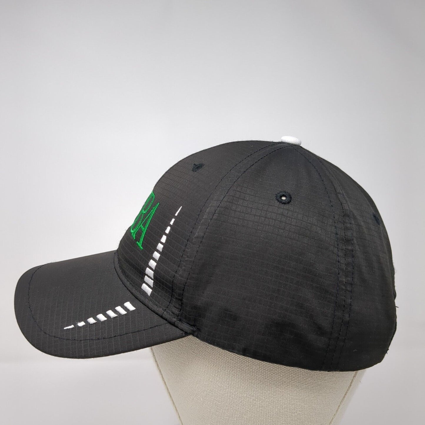 NASBA Strapback Hat Black One Size Cap America Golf Embroidered 6 Panel