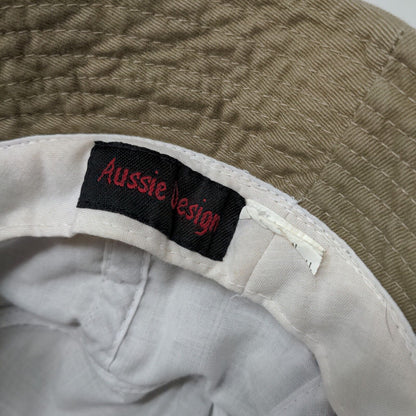 Aussie Design Men's Bucket Hat Tan Embroidered Spell Out Logo Kangaroos