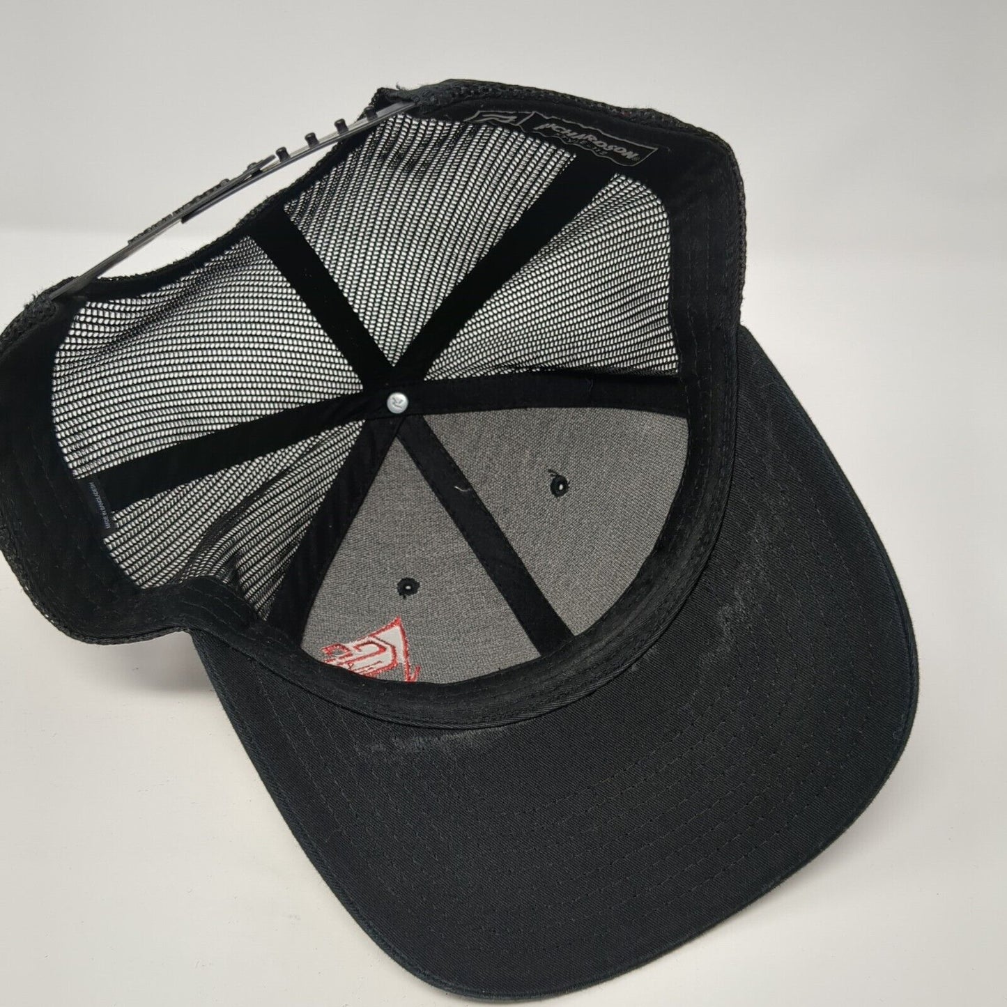 Richardson Snapack Mesh Back Trucker Hat Black One Size Logo Embroidered