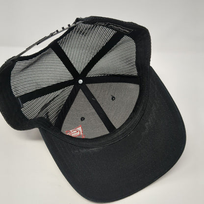 Richardson Snapack Mesh Back Trucker Hat Black One Size Logo Embroidered