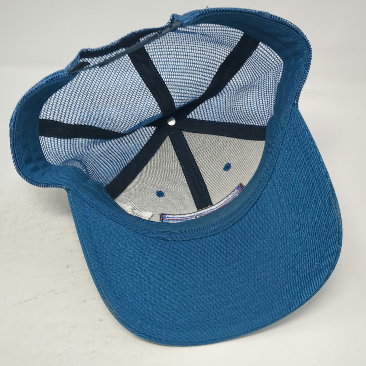 Patagonia Trucker Hat Blue One Size Mesh Back Snapback Fitz Roy Mountain