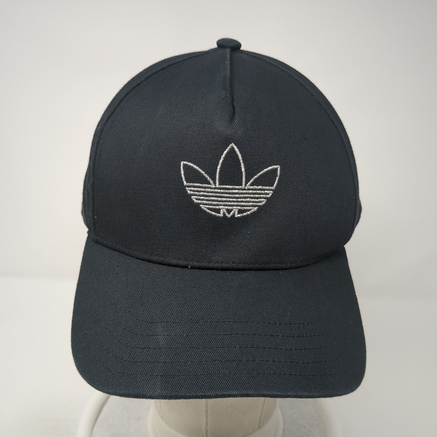 Adidas Trefoil Snapback Hat Black One Size Embroidered Logo Adjustable