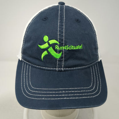 Pacific Headwear Trucker Hat Blue One Size Run4Scituate Snapback Mesh Back