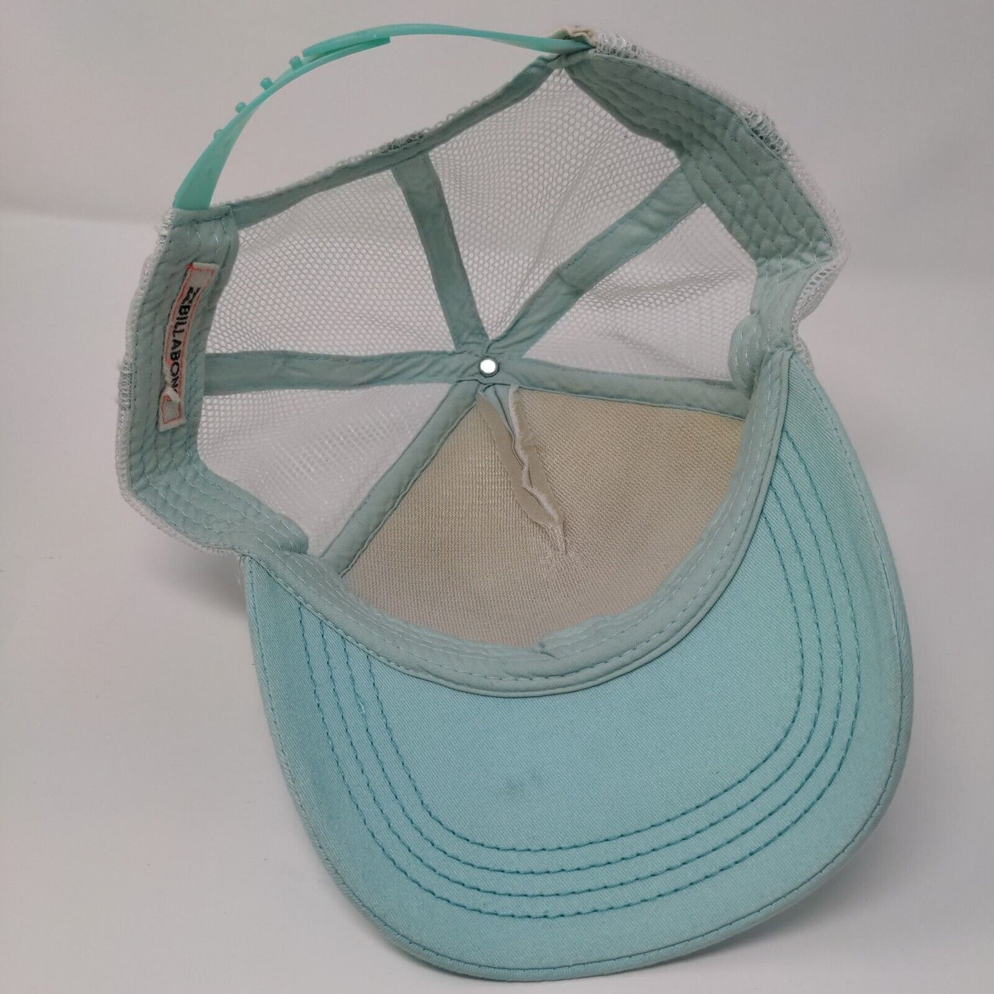 Billabong Snapback Trucker Hat Blue OSFA Adjustable Palm Print Mesh Back