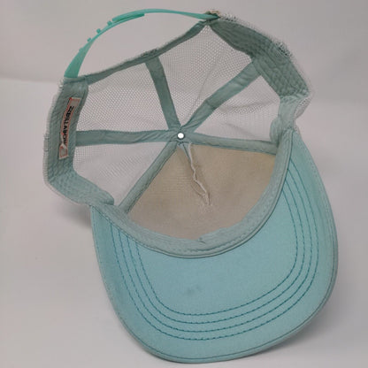 Billabong Snapback Trucker Hat Blue OSFA Adjustable Palm Print Mesh Back