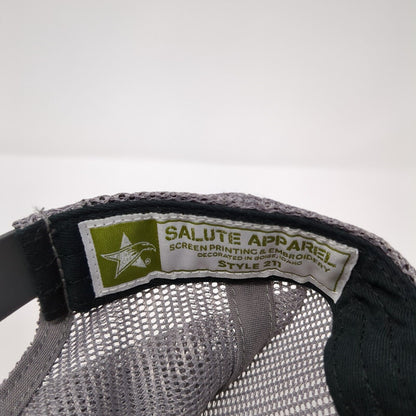 Peak Snapback Mesh Back Trucker Hat Black One Size Embroidered Salute