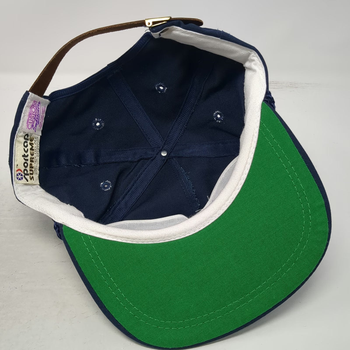 Sportcap Supreme 5 Panel Blue One Size Rope Brim Leather Strap Idaho Lumber Hat