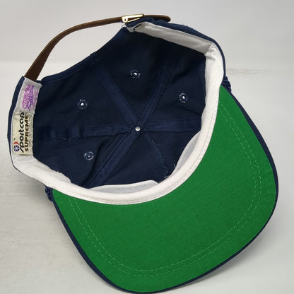 Sportcap Supreme 5 Panel Blue One Size Rope Brim Leather Strap Idaho Lumber Hat