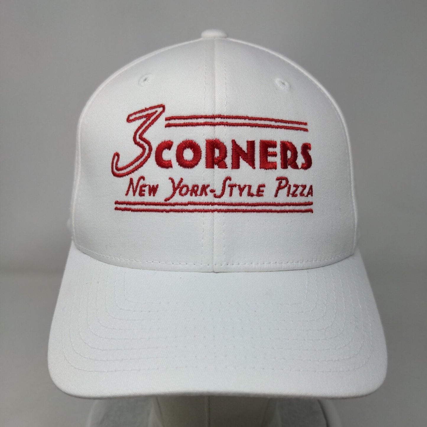 3 Corners New York Style Pizza Fitted Hat White S/M Port Authority