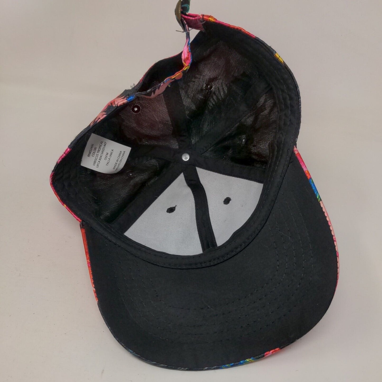 Unbranded Slideback Hat Multicolor OSFM Adjustable Hibiscus Tropical 6 Panel