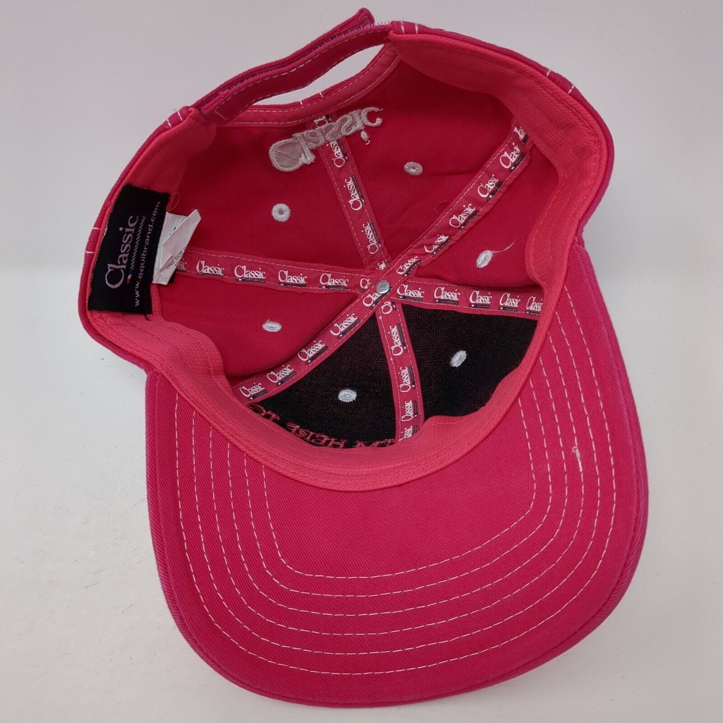 I'm Here To Win How 'Bout You? Strapback Hat Pink One Size Adjustable Classic