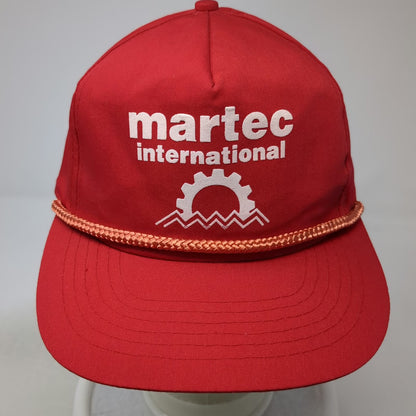 Martec International 5 Panel Red Hat One Size Rope Snapback Graphic Logo Cap