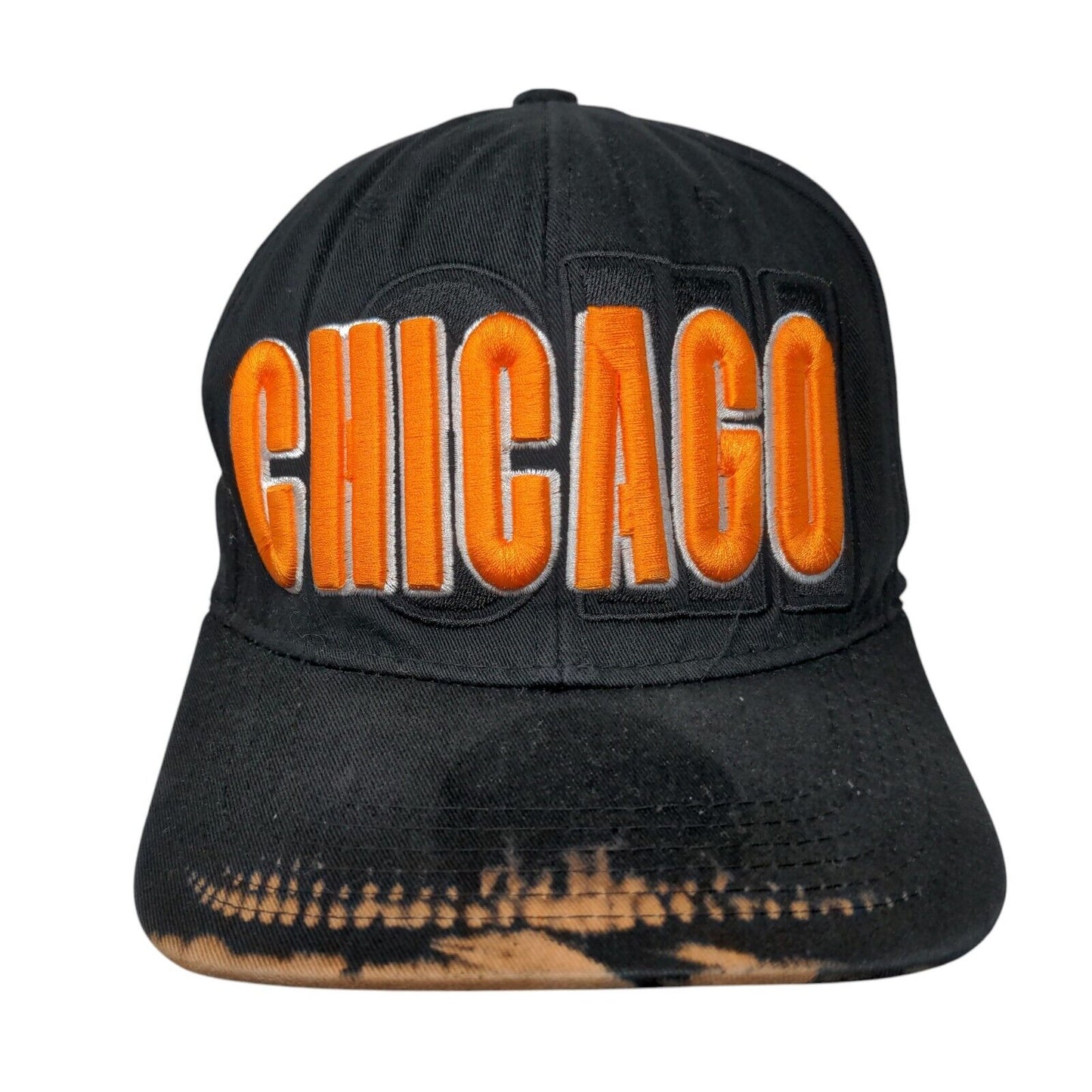 Chicago Snapback Hat Black OSFA Adjustable Embroidered 6 Panel Top Level