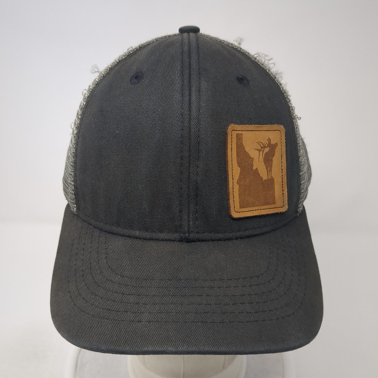Idaho Snapback Trucker Hat Black OS Adjustable Mesh Back Arcadian Outfitters