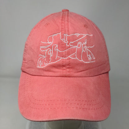 Adams Slideback Hat Pink One Size Embroidered Errybodyeats Leather Strap