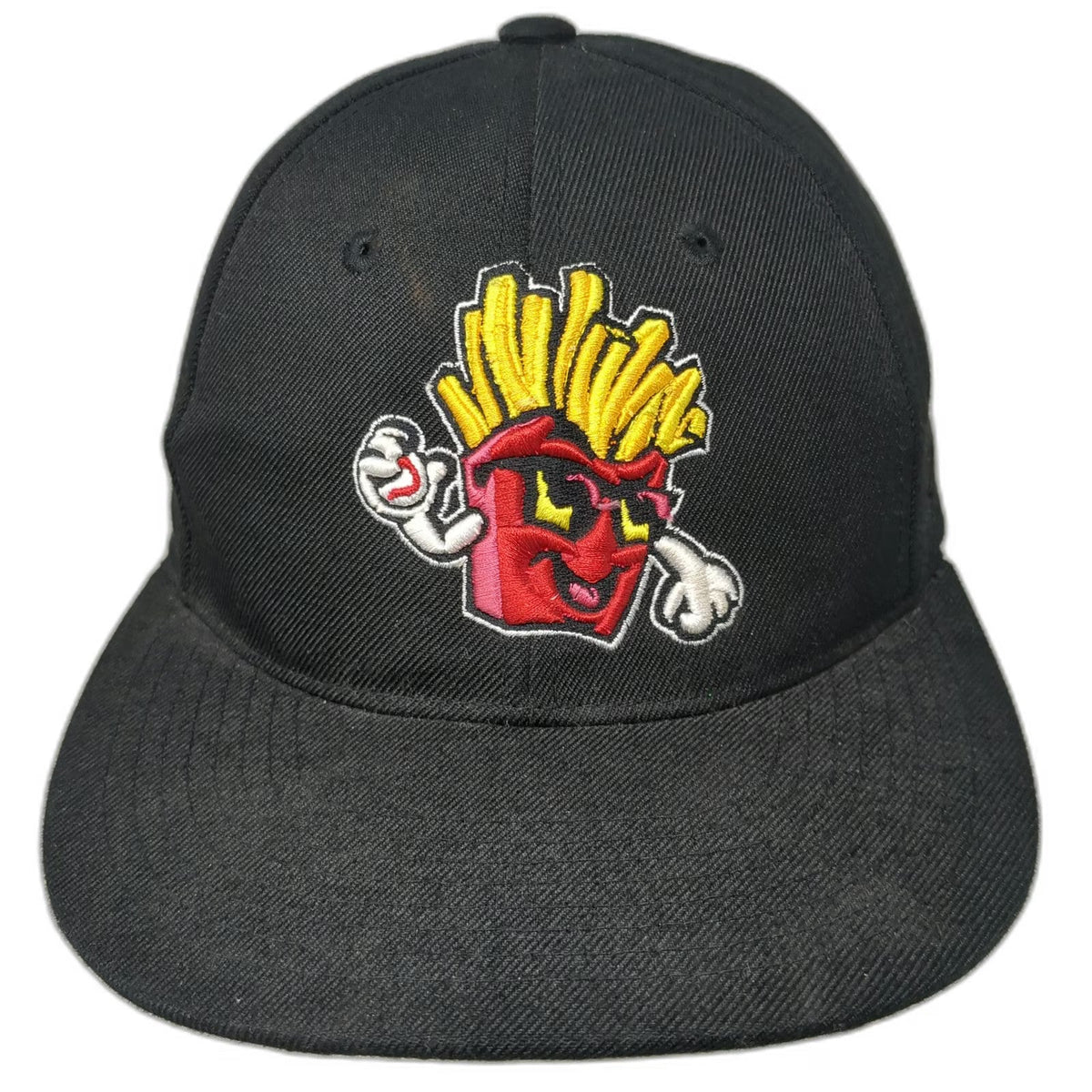 Zephyr Baseball Cap Black 7 1/8 Fitted Embroidered Fry Mascot Papas Fritas Hat
