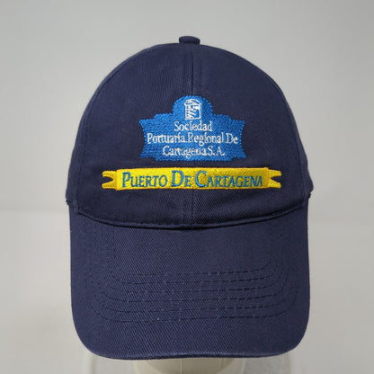 Puerto De Cartagena Slideback Baseball Cap Blue One Size Adjustable Embroidered