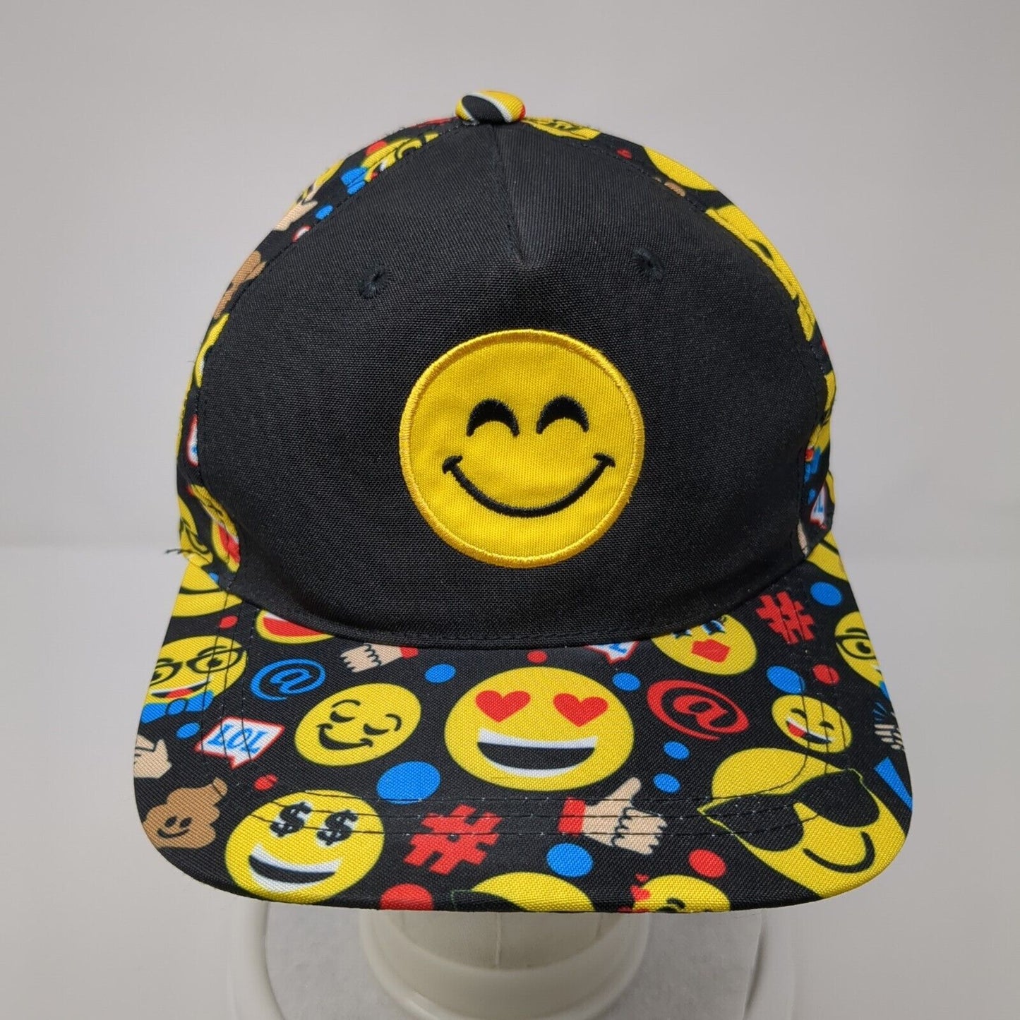 Emoji Smiley Face Snapback Hat Multicolor OSAdjust able Embroidered 6 Panel